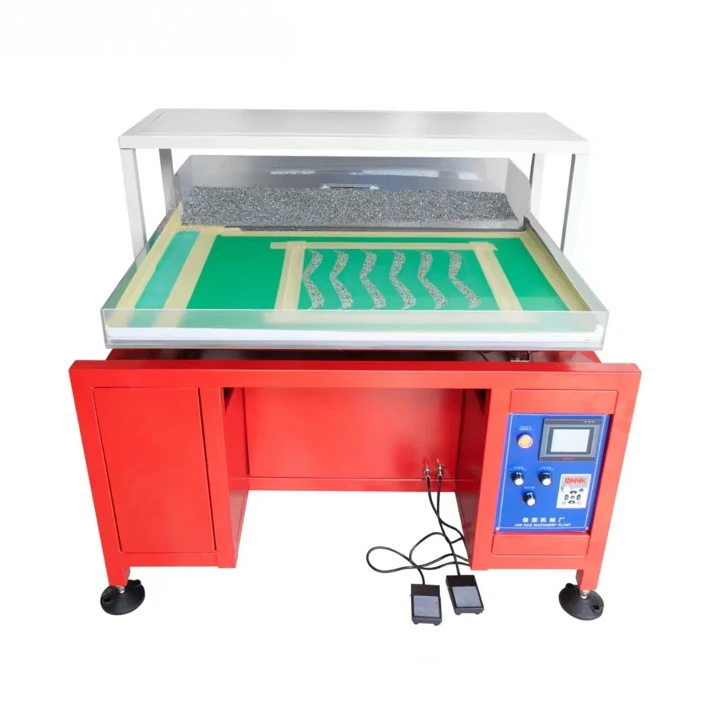 Hongcai Automatic Rhinestone Brushing and Shaking Machine Custom for Fabric Rhinestone Trimming Equipment