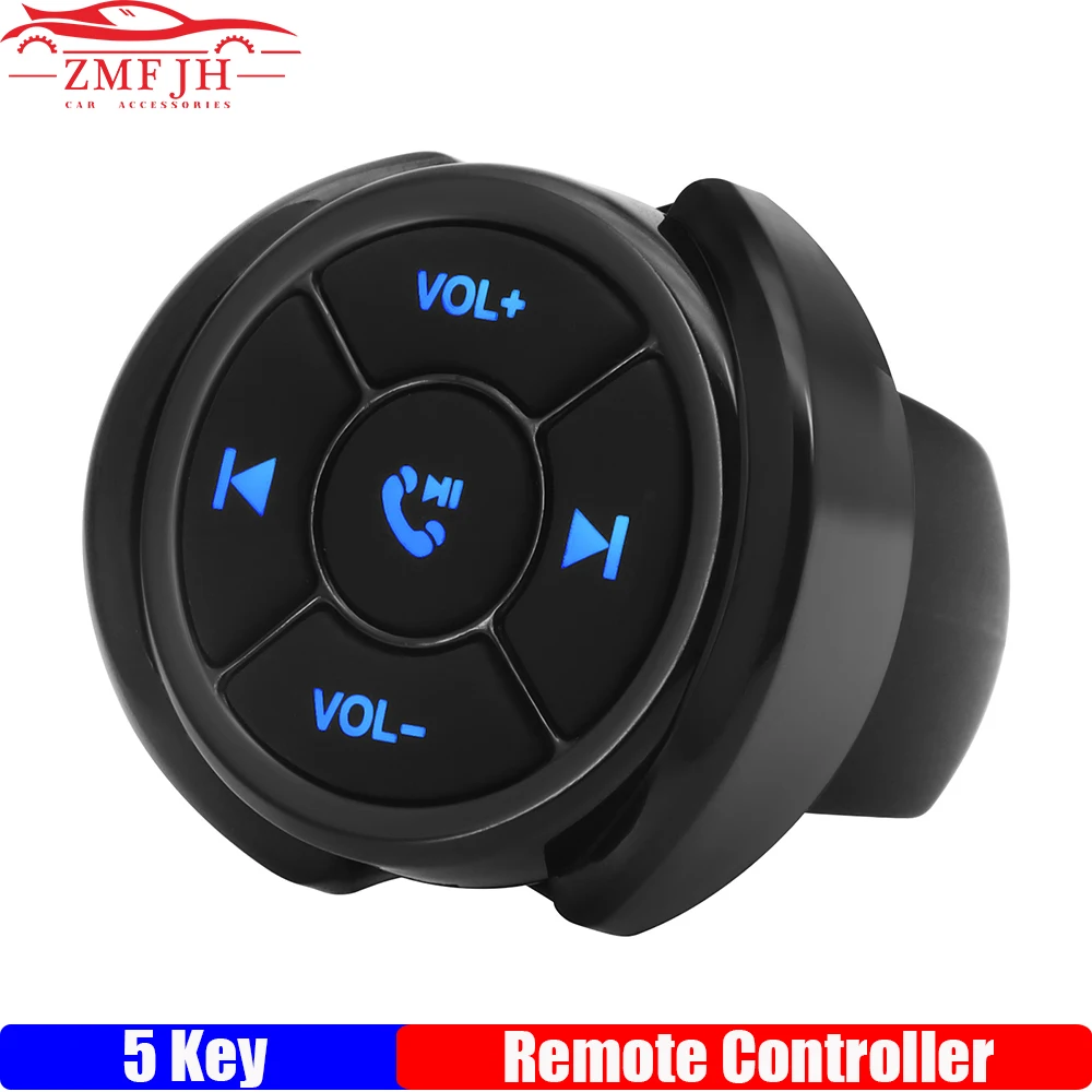 

ZMFJH беспроводной 5-клавишный пульт дистанционного управления, медиа-кнопка, автомобильный, мотоцикл, велосипед, руль, воспроизведение музыки для IOS, Android, телефона, планшета