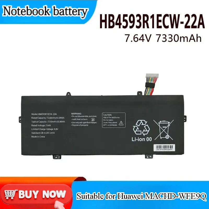 for Huawei MACHD-WFE9Q KLVL-WFH9 HB4593R1ECW-22A Battery Replacement High Capacity Rechargeable Li-ion Cell for Smartphone