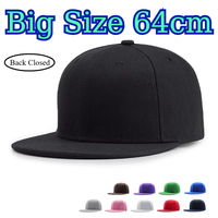 Large 64cm Back Closed Skateboard Cap for Men Fitted Baseball Cap XXL Male Big Size Snapback Caps Plain Football Hat 60cm 62cm