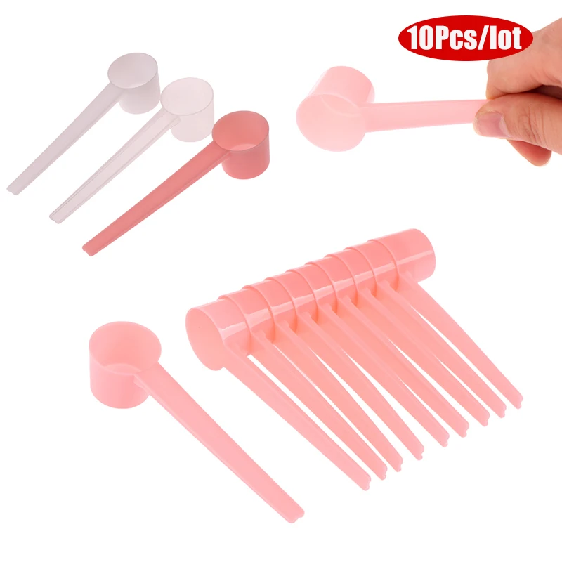 10Pcs Reusable 5g Spoon Plastic Measuring Scoop PP Measure Spoon Milk Coffee Teaspoon Milk Powder Kitchen