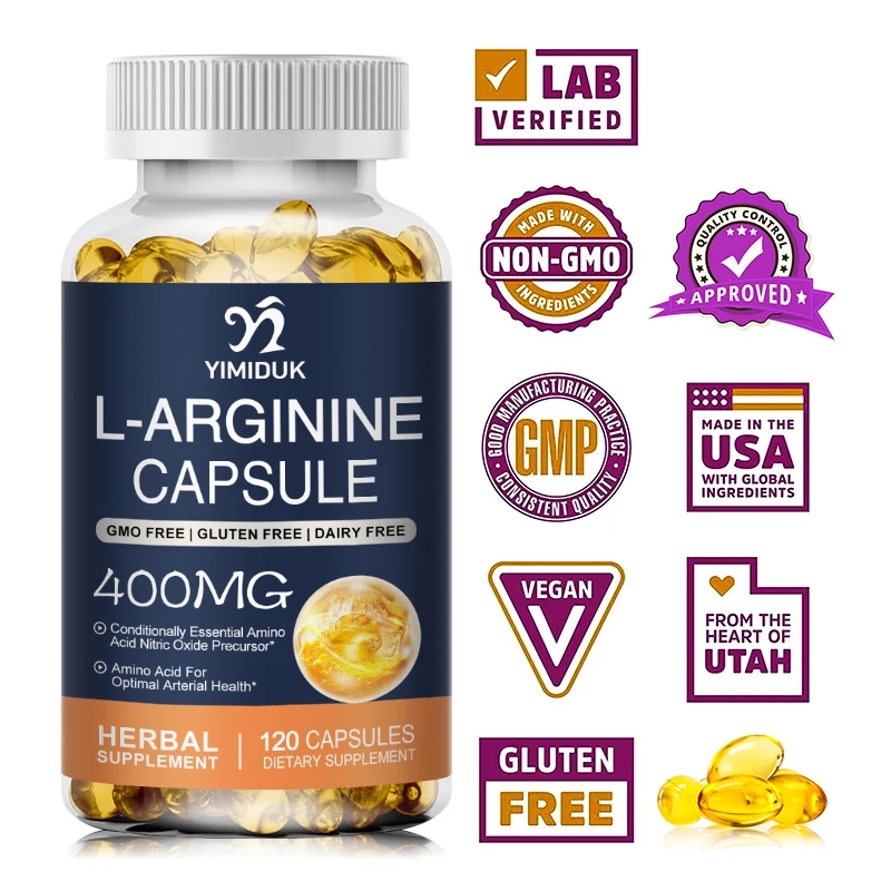 

L-Arginine Capsules Nitric Oxide Supplement Pre-Workout Booster for Muscle Strength and Energy , Male Testosterone Supplements