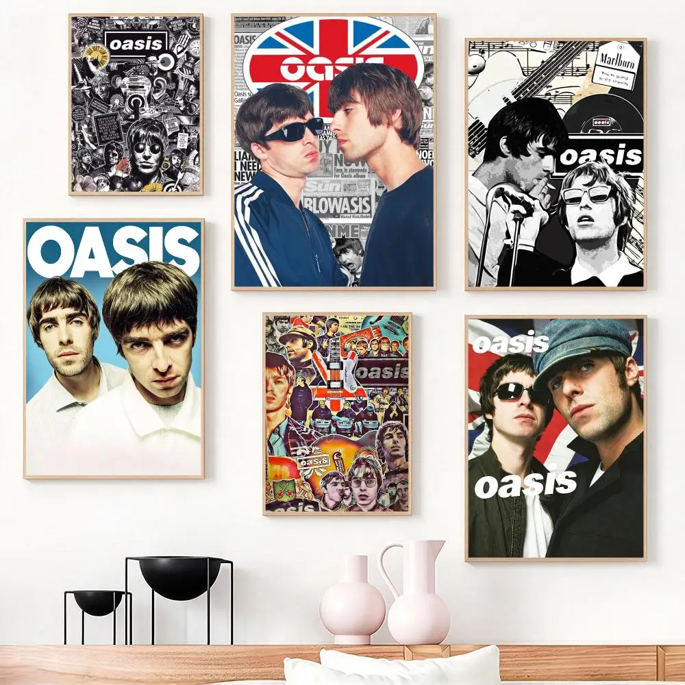 band Oasis Poster Poster HD Frameless Creamy Style Home Decor Wall Art for Living Room Bedroom Gift