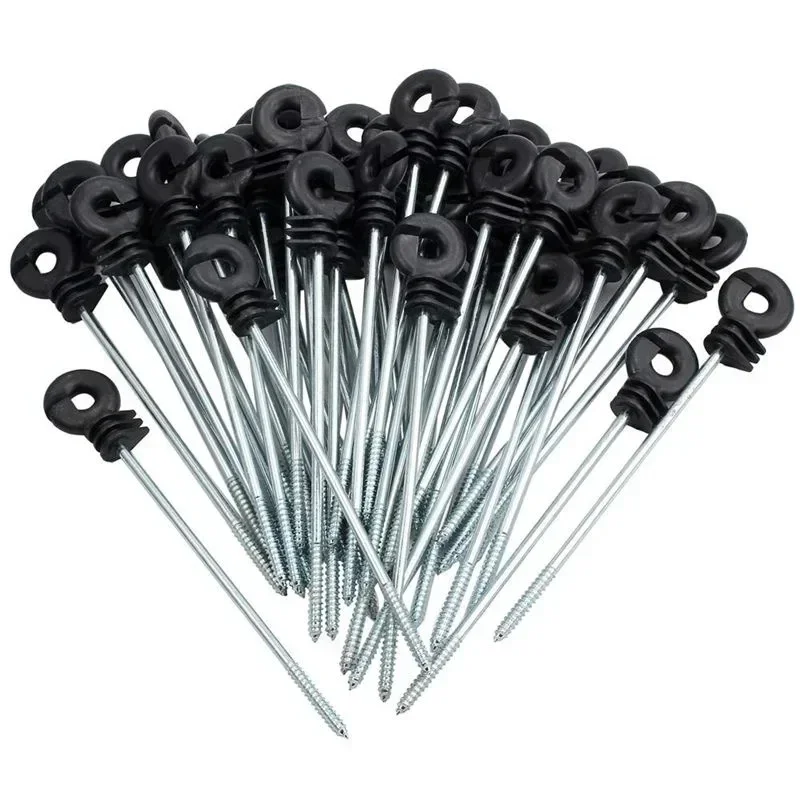 10 Uds. Aisladores de anillos de cerca eléctrica para tornillos de caballo, aisladores de anillos de plástico, tornillos de larga distancia