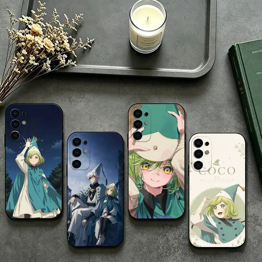 Funda de teléfono Witch-Hat Atelier C-Coco para Samsung S26,25,24,23,22,30,21,10,9,Ultra,Plus,Lite, funda suave negra