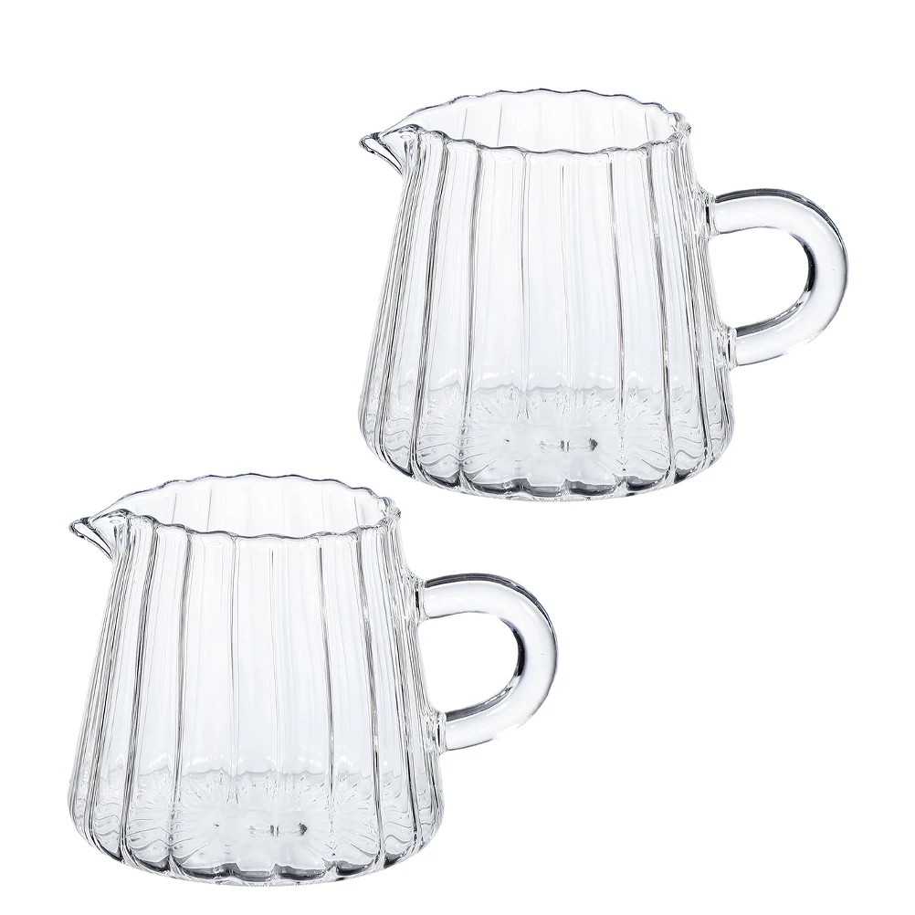 

2Pcs Glass Creamer Pitcher 200Ml High Borosilicate Glass for Espresso Milk Frothing Latte Art Precision Pouring Spout Dishwasher