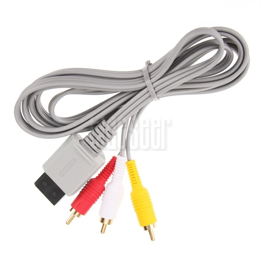 300pcs 1.8m Audio Video AV Composite Component 3 RCA Cable Cord for Nintendo Wii Game Console