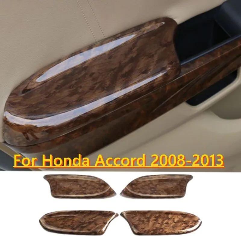 

4pcs/set Wood Grain Interior Door Armrest Trim For Honda Accord Crosstour 08-13