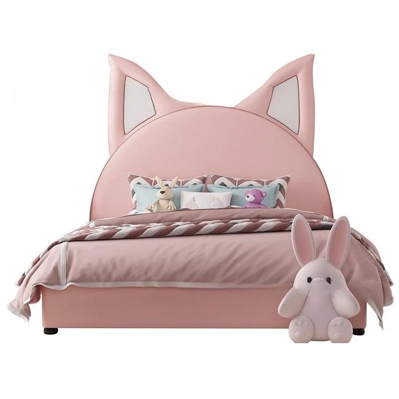 

Children's bed girl girl adolescent child daughter soft bag leather bed 1.5m 1.2M1.8 small apartment