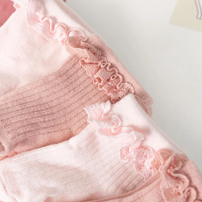 Lace Ruffle Princess Baby Socks Soft Cotton Breathable Toddler Girl Short Sock Rubber Bottom Anti-slip Kids Floor Socks Footwear