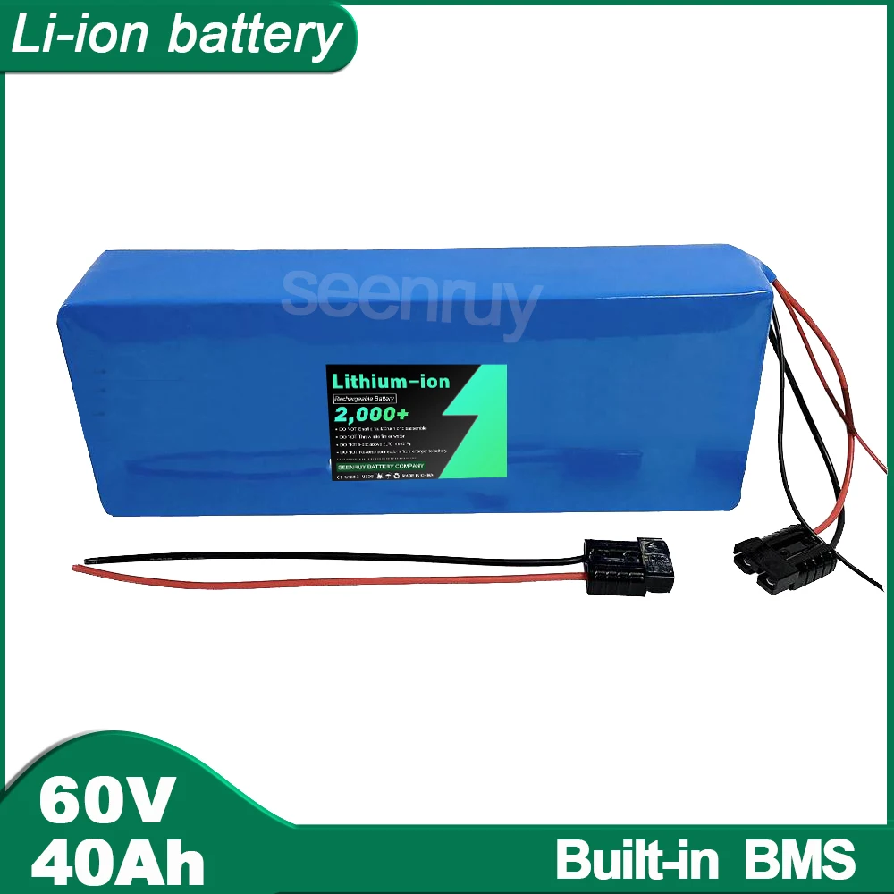 60V 40Ah Li ion With 5A Charger Lithium Polymer Battery Pack Perfect For Tricycle Dirt Go-Cart Electric Skateboard