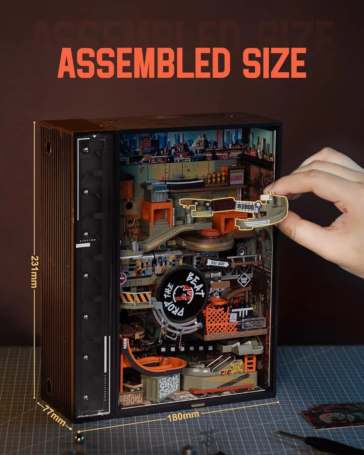 Robotime Rokr 3D ปริศนา Hip-Hop Street Marble Run 134pcs สมอง Teaser STEM Kit Mechanical DIY งานอดิเรกสําหรับชายหญิงชายหญิง