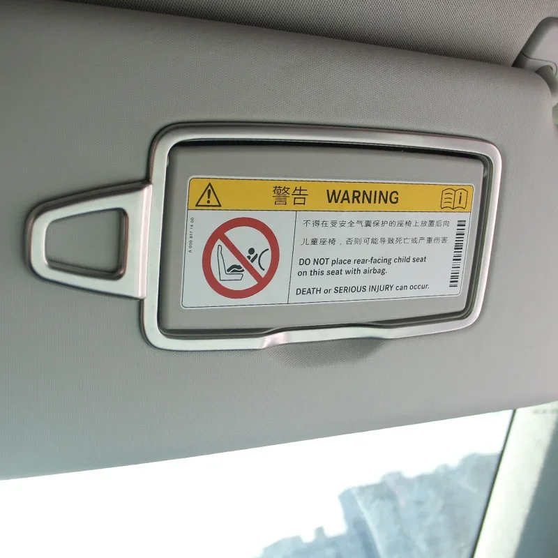 2pcs stainless steel Car Sunvisor Cosmetic Mirror Decoration Frame Sticker For  w 166 w167Mercedes Benz GLS GLE Gl ML class