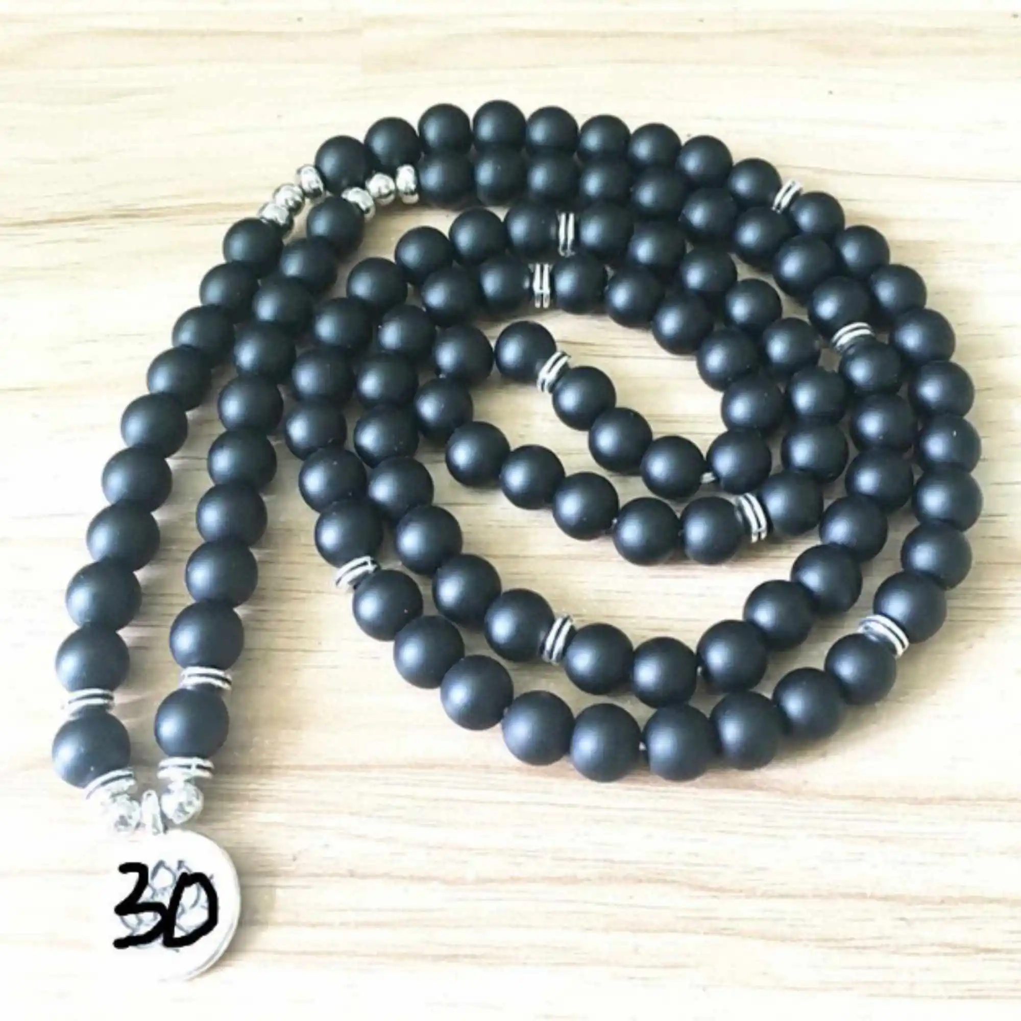 

6mm Matte Black Onyx Bracelet 108 Mala Beads Bracelet Stones Men Artisan Party Fragrant Charm Mala Chain Prayer