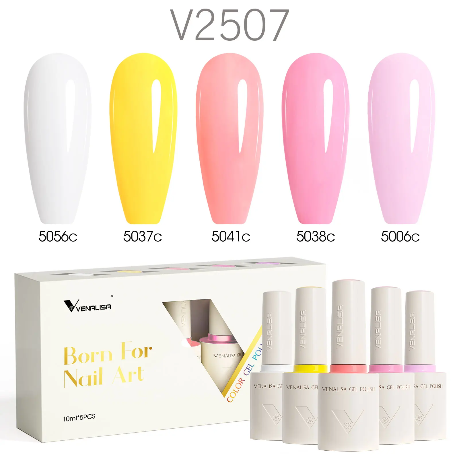 2/3/5pcs Venalisa 10ml Gel Kit Color Nail Gel Polish With Nail Tips Set Hema/TPO Free Diamond Top Soak Off UV LED Nail Gel
