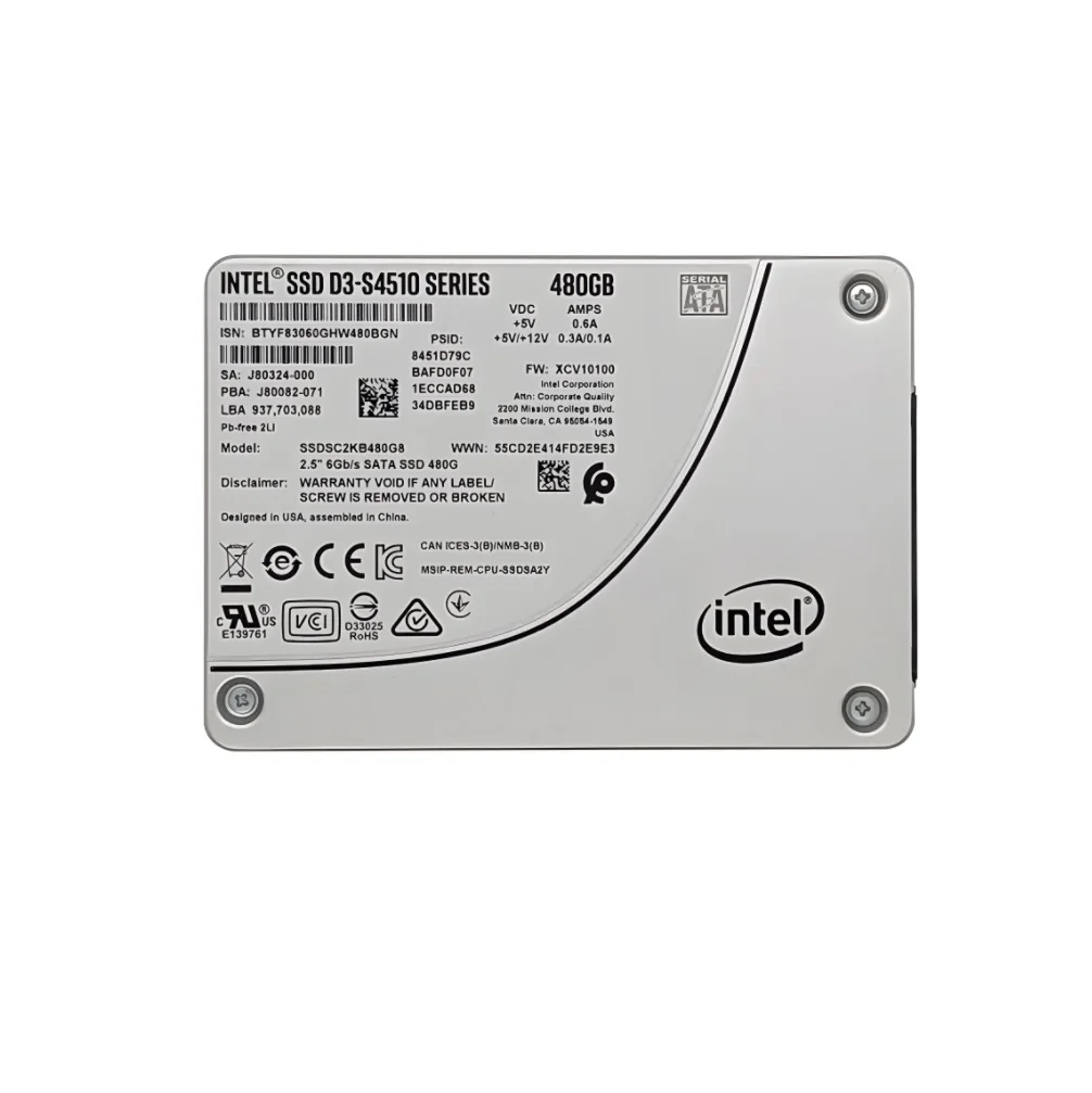 

SSD D3-S4510 480GB 3D NAND TLC SATA 6Gb/s 2.5-Inch Enterprise Solid State Drive For Intel