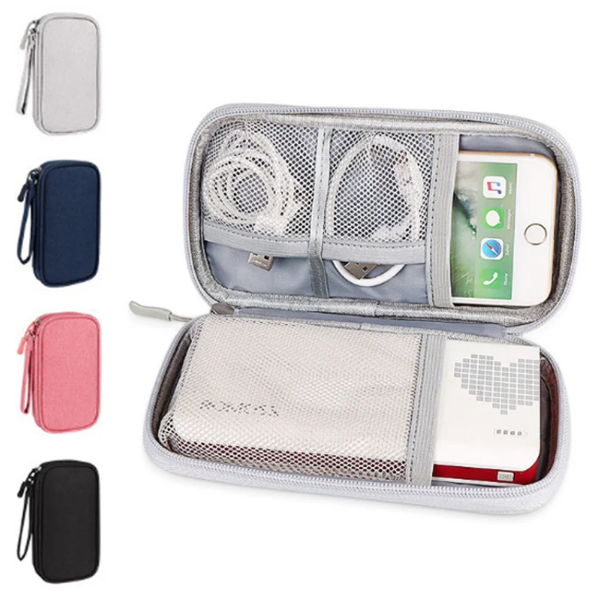 1PC Digital Data Cable Storage Bag Waterproof U Disk Hard Drive Headset Multi-function Travel Storage Bag Finishing Bag