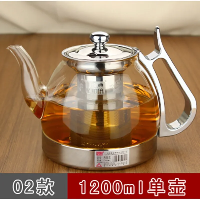 Induction Cooker Special Glass Kettle Boiling Water Teapot Household Teapot Stainless Steel Filter Tea Maker