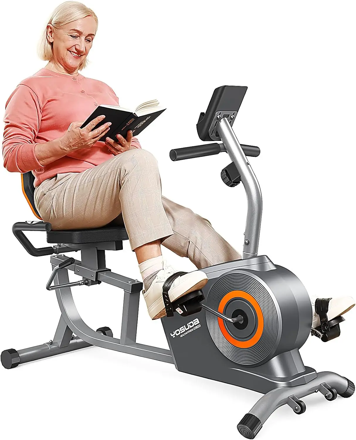 Recumbent Exercise Bike for Adults Seniors with Quick Adjust Seat, 350LB Capacity & 16-level Resistance