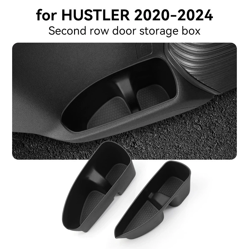 

For Suzuki HUSTLER 2020-2024 Car Second Row Door Side Storage Box TPE Door Handle Storage Organizer Tray Interior Accessories