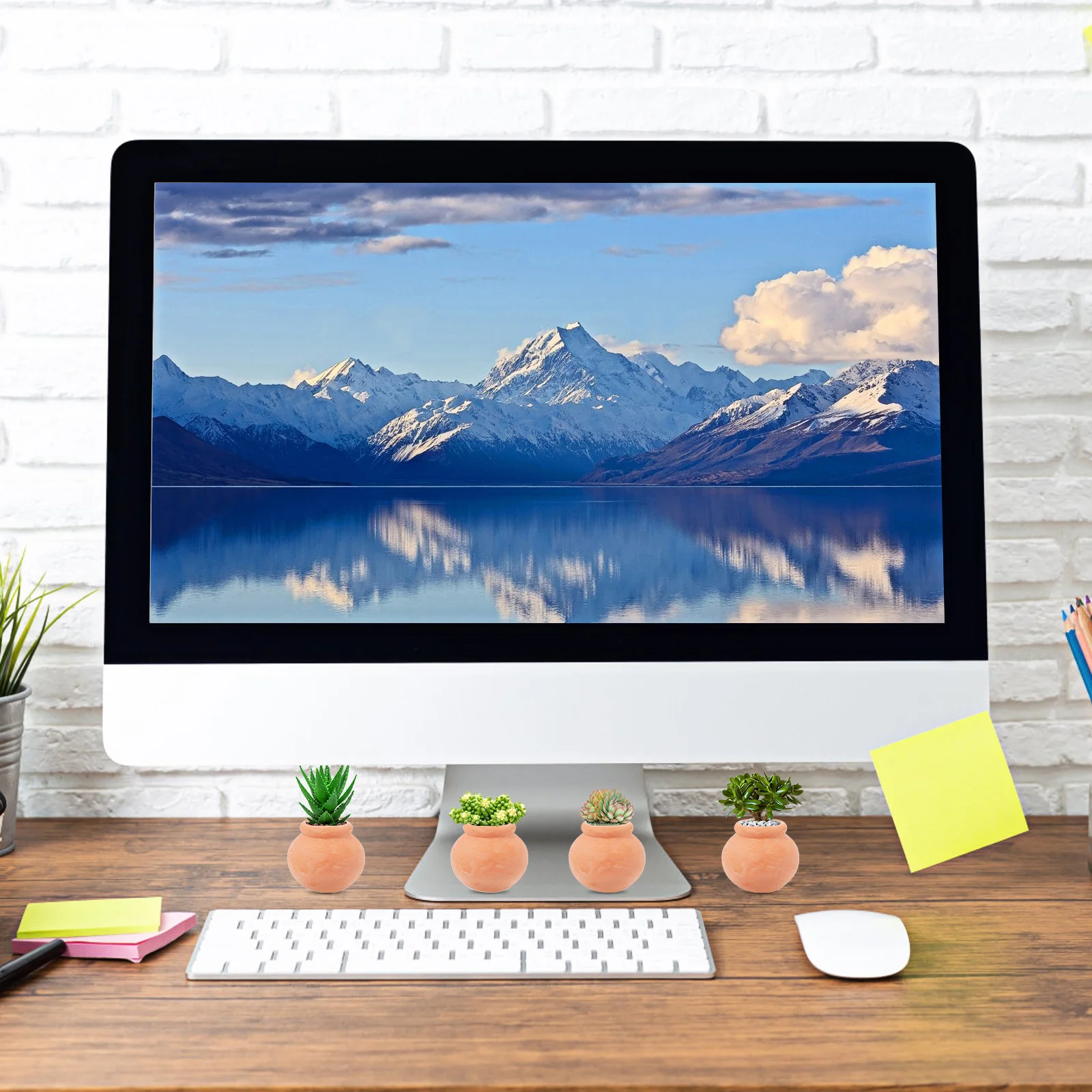 

6Pcs Mini Plant Nursery Pots Compact Flower Containers for Balcony Garden Decor Clay Flower Pot Compact Flowerpots