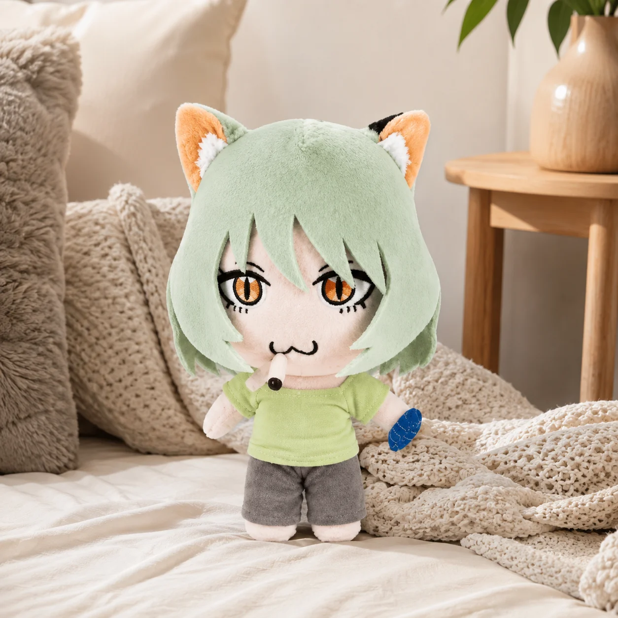 Yani Neko Plush Toy Stuffed Doll Anime Cat Character Cute Soft Plushies Figure Pillow Birthday Christmas Gifts