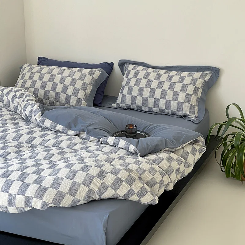 Vintage Style | Four Piece Set of Pure Cotton Bed Sheets and Duvet Covers for A Light and Luxurious Summer Bedding Item