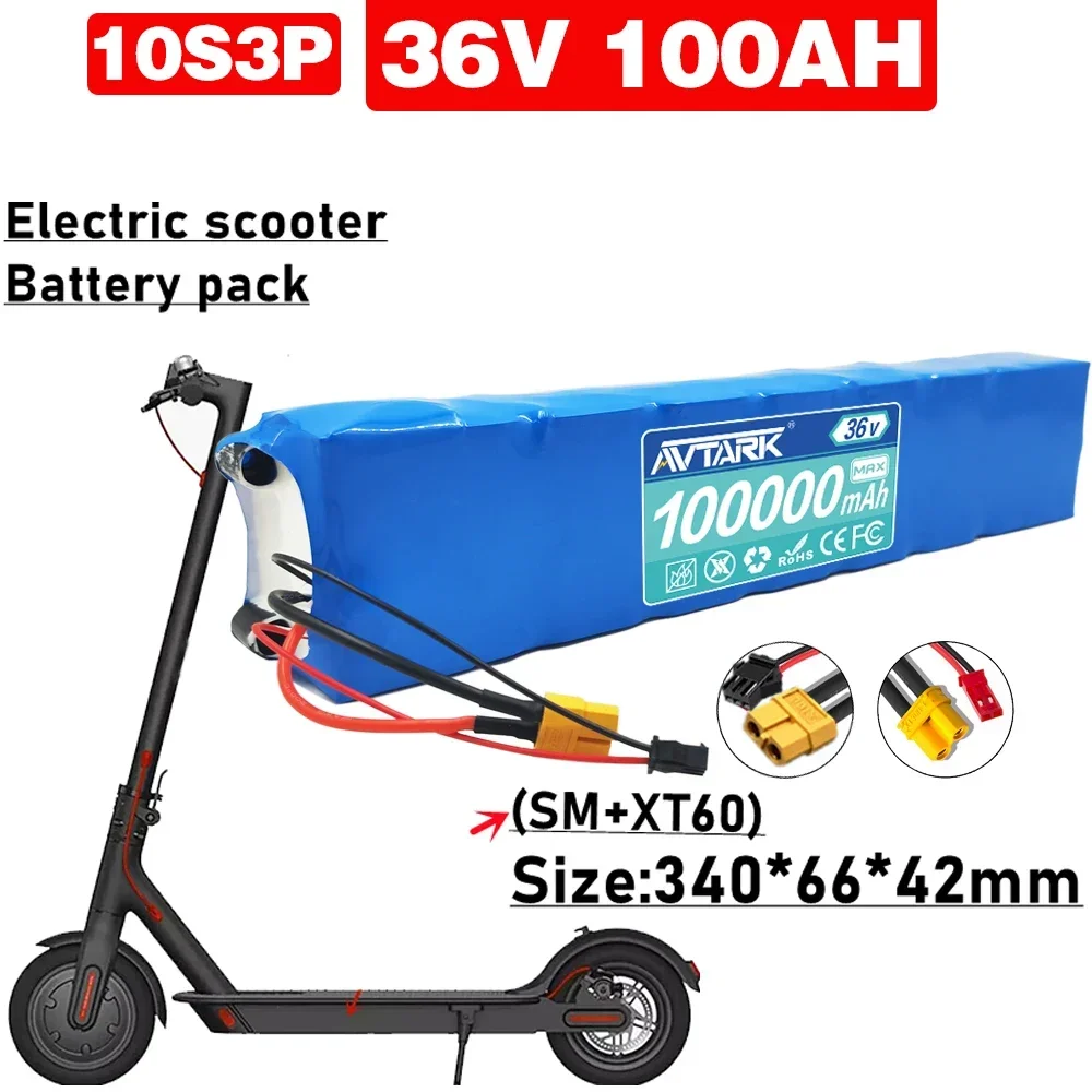 

10S3P 36V 100000mAh 36v Electric Scooter Battery Pack 18650 Lithium M365 Electric Scooter 36v Battery Scooter