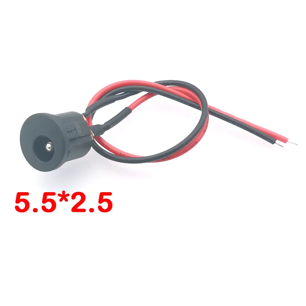 5.5 x 2.1mm 5.5*2.5mm Convenient Snap Type DC Power Jack Socket Female Panel Mount Connector Port 5.5*2.1/2.5mm