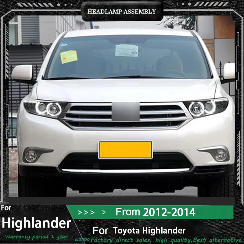 

2 PCS Car Lamps For Toyota Highlander 2012-2014 Front Light DRL Head Lamp Signal Upgrade LED Headlight Lens Auto Accessories