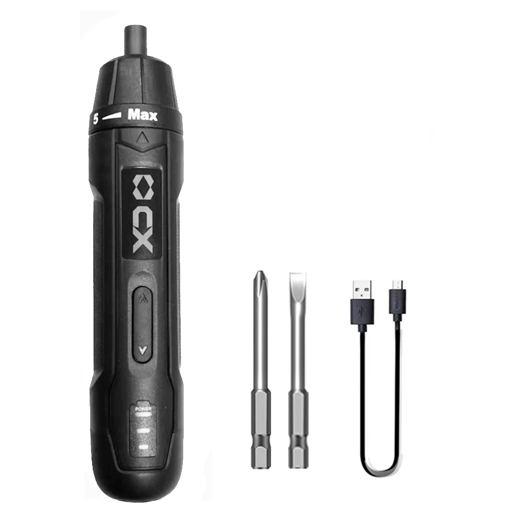 6-Gear Wireless Electric Screwdriver 2pcs Bits Set with USB Rechargeable Multifunctional Disassembly Torque Repair Tool