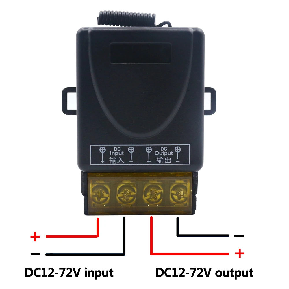 DC 12V 24V 48V 72V RF 433Mhz Controle Remoto, Sistema de Acesso Porta Bloqueio, Luz LED, Controle do Motor DC