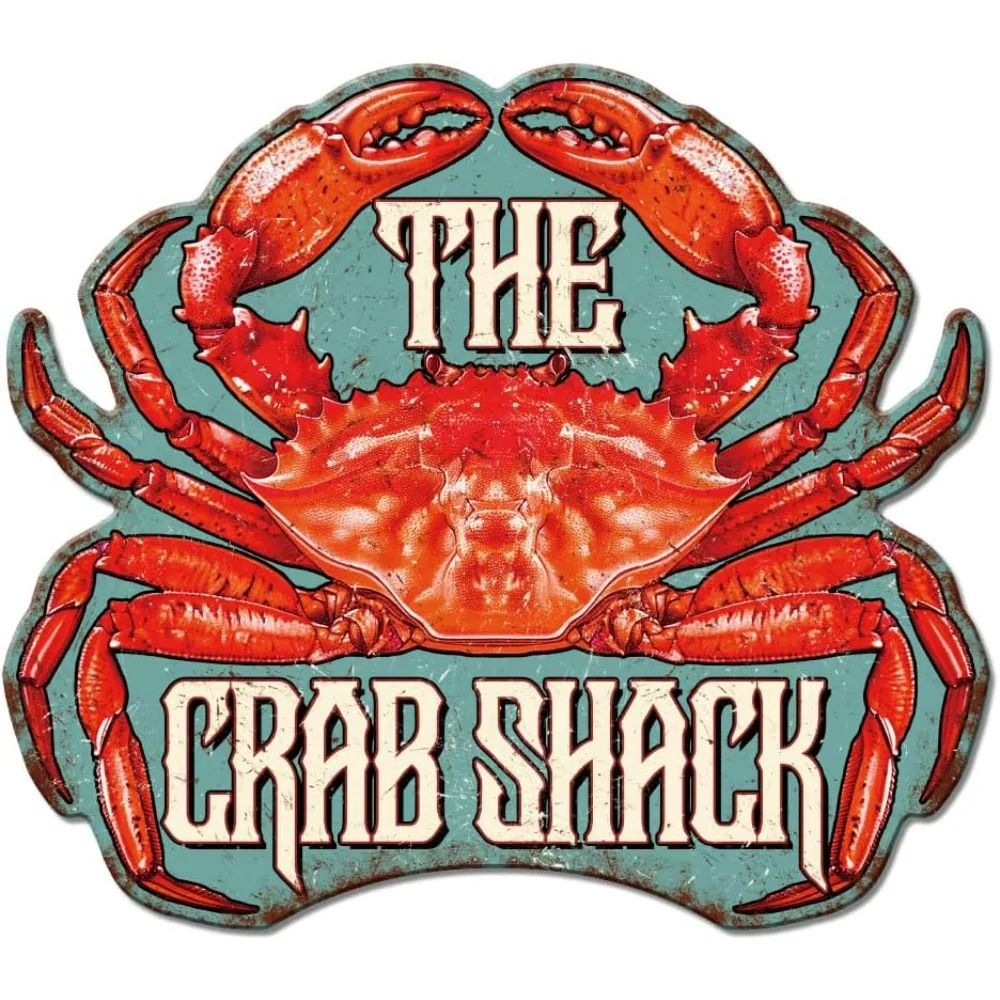 

Винтажная металлическая жестяная вывеска «Crab Shack» в стиле ретро, табличка с морепродуктами, металлические настенные декоративные жестяные вывески для моря