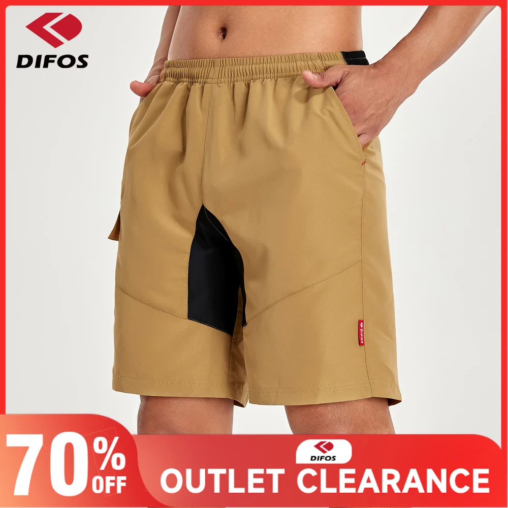 Difos Men's Casual Cycling Shorts High Elastic Bicycle Short Pants Breathable Hiking Running Sports Short Adjust Waist Shorts