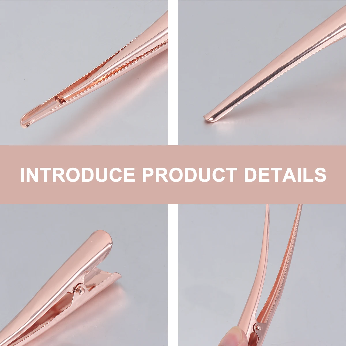 

12 pcs Duckbill Clips Stainless Steel Large Grip Accessories for Girls Hair Styling Salon Alligator Clips For Hair Barber Use