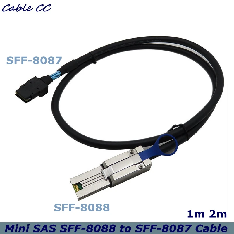 Best Quality 1m 2m Two Colors 1M 2M Mini SAS 26P SFF-8088 To SFF-8087 36P Direct Attach Copper Cable Support 12Gb