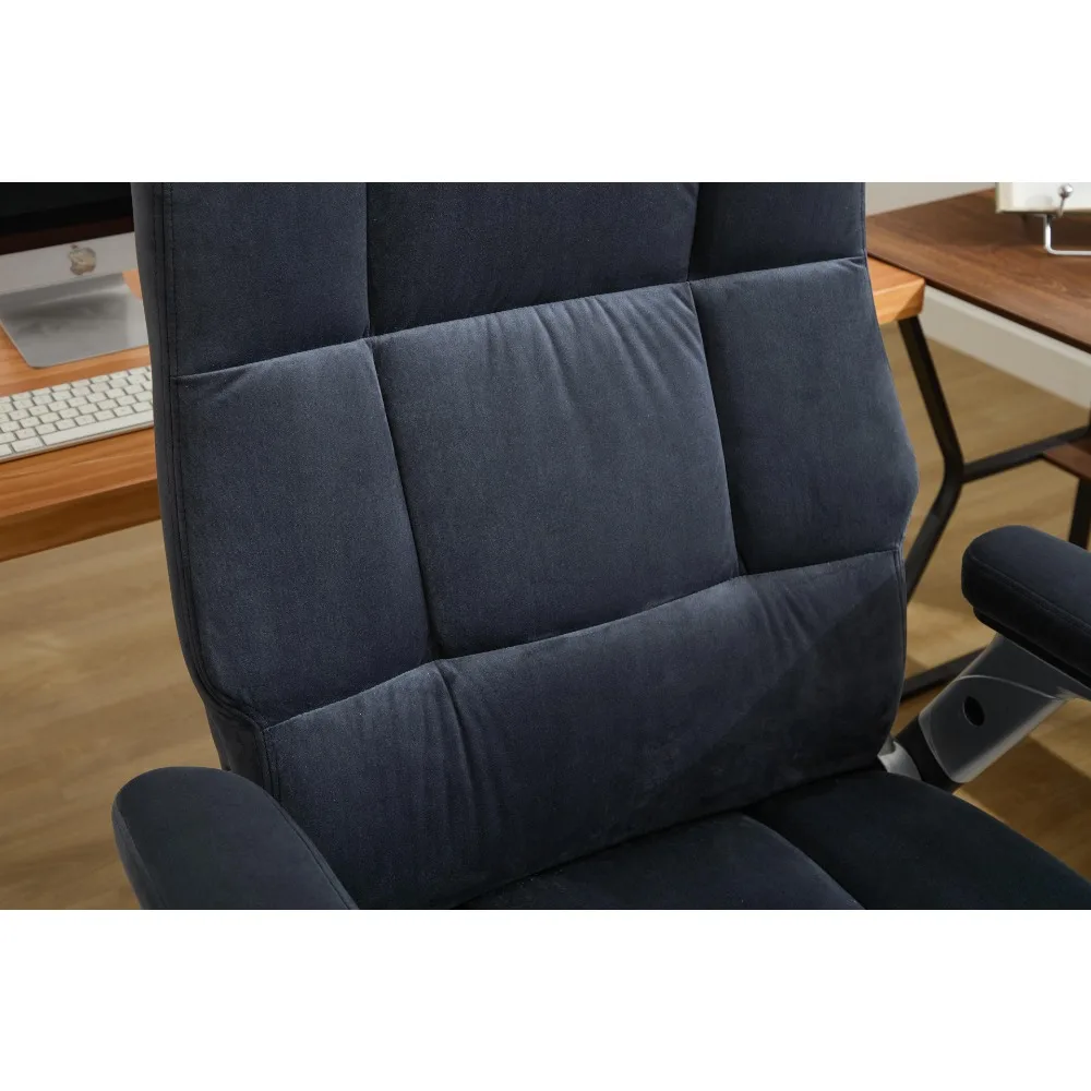 كرسي مكتب كبير طويل القامة مع كرسي كمبيوتر تنفيذي من القماش قابل للتعديل مع مسند ذراع قابل للطي ثنائي الأبعاد وعجلات مطاطية هادئة