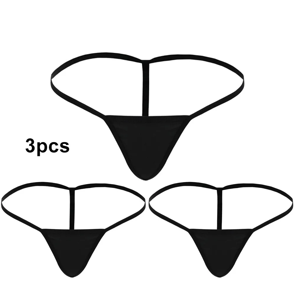 1/3Pcs Ladies Sexy Thongs Panties Solid Color Low Waist Female G-String Panties Underpants Women Underwear White Black Red