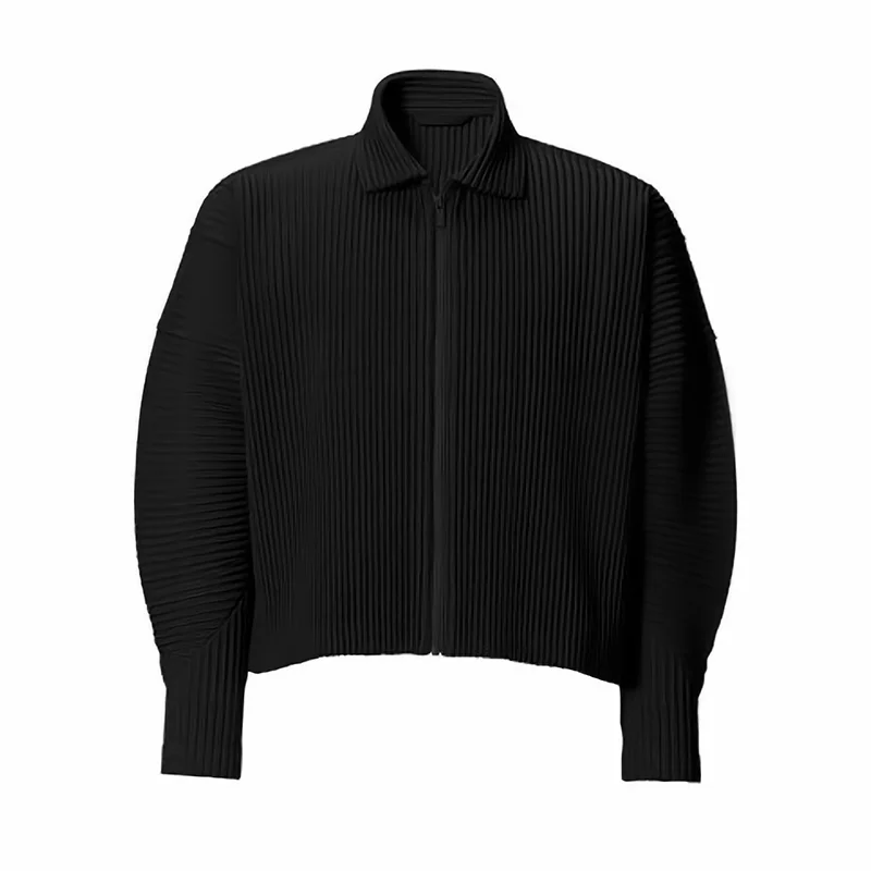 Y2k High Street Black Loose Folds Thin Jacket Coats Jackets for Men High Quality Coat Men's Clothing