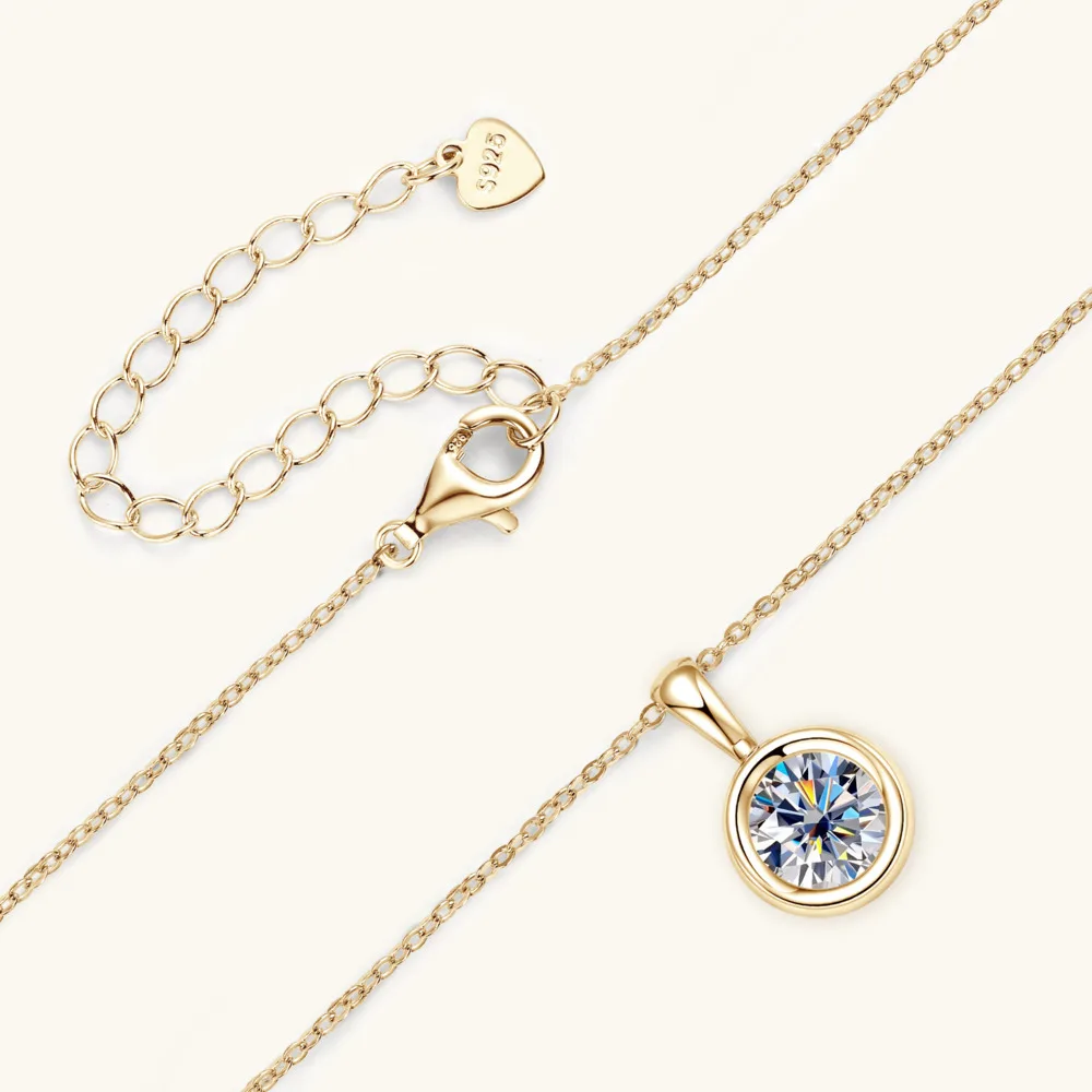 JoyceJelly 2ct Moissanit-Halskette für Frauen, S925-Sterlingsilber-Anhänger, Schlüsselbeinkette für Hochzeit, weiblicher Luxus-Halsschmuck – Detail 10