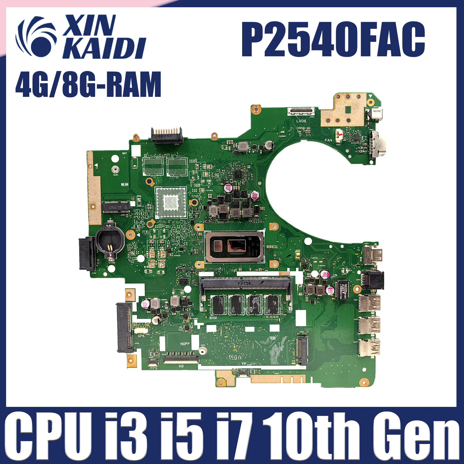 

P2540FAC Laptop Motherboard For ASUS PRO P2540FA P2540FB Mainboard With i3 i5 i7 10th Gen CPU 4G/8G RAM 100% Test