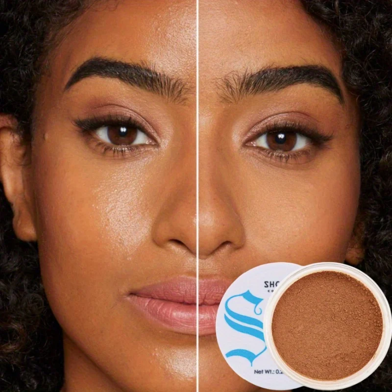 Poudre pressée mate pour le visage, contrôle de l'huile 24 heures, fond de teint en poudre à réglage naturel, couverture complète, maquillage imperméable et durable