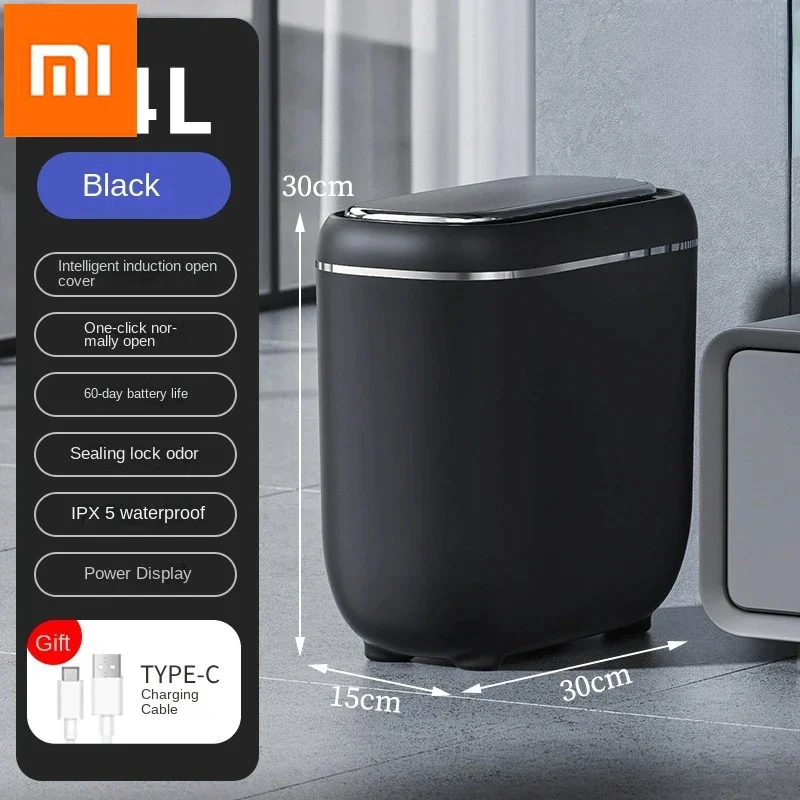 Xiaomi Mijia 14L Smart Trash Can Automatic Sensor Garbage Can for Bathroom Kitchen Garbage Cube Living Room Recycle Bins Home