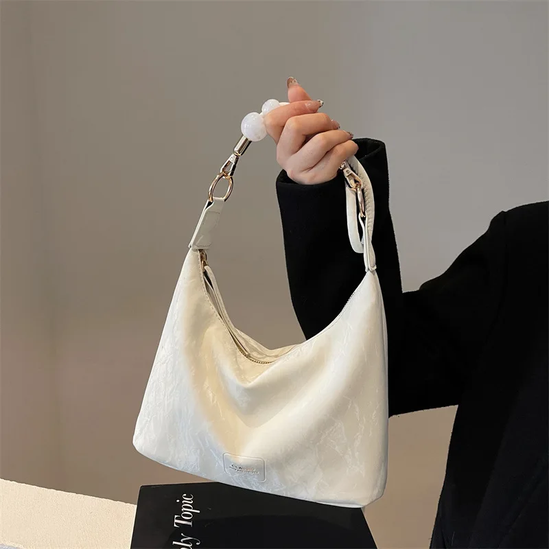 

New Beaded Handbag Simple High Sense Minority Fashion Casual Messenger Bag Hand Bag Shoulder Underarm Bag