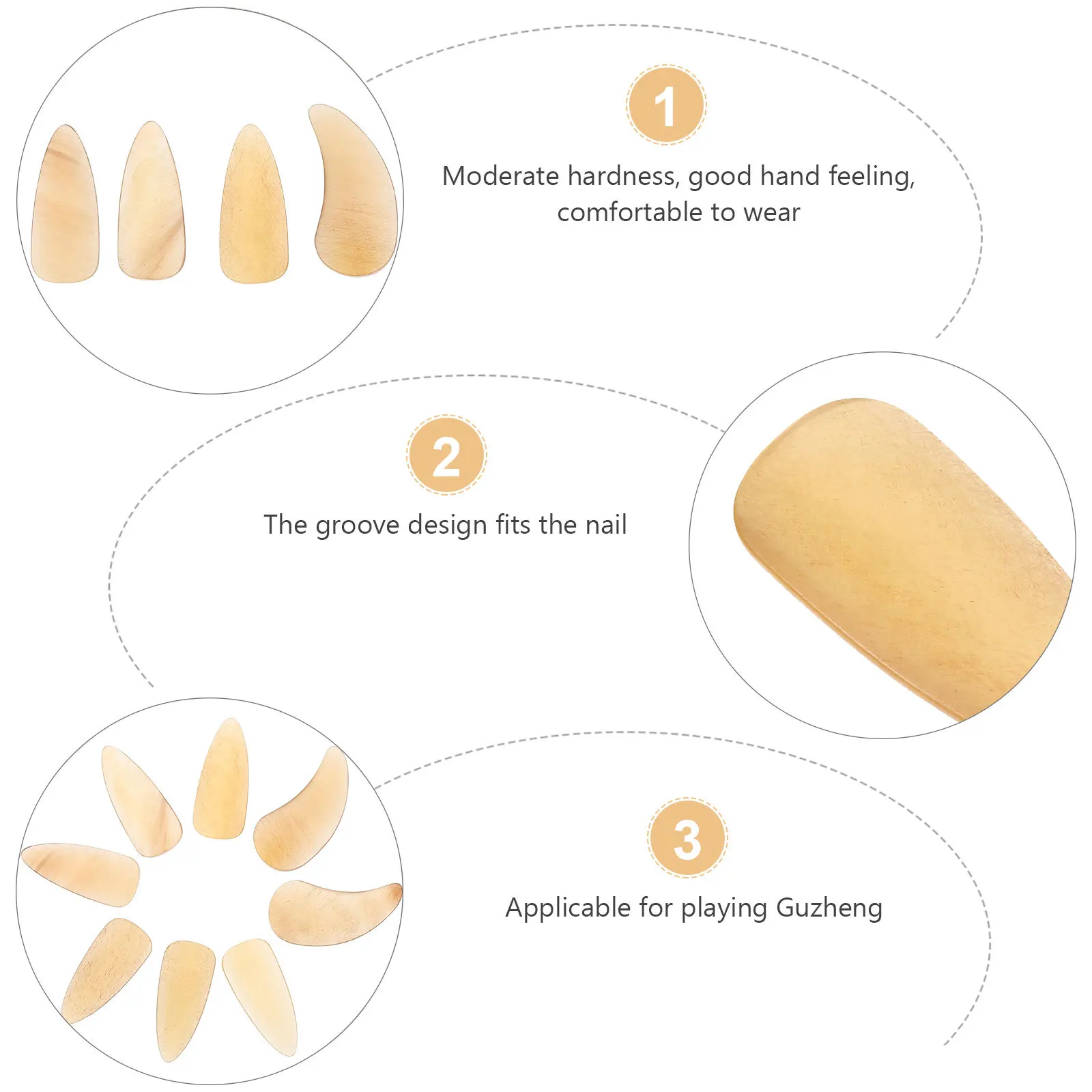 

8Pcs Premium Guzheng Accessories Finger Protectors Compact Design Easy to Clean Practical Birthday Gift Guzheng Nails