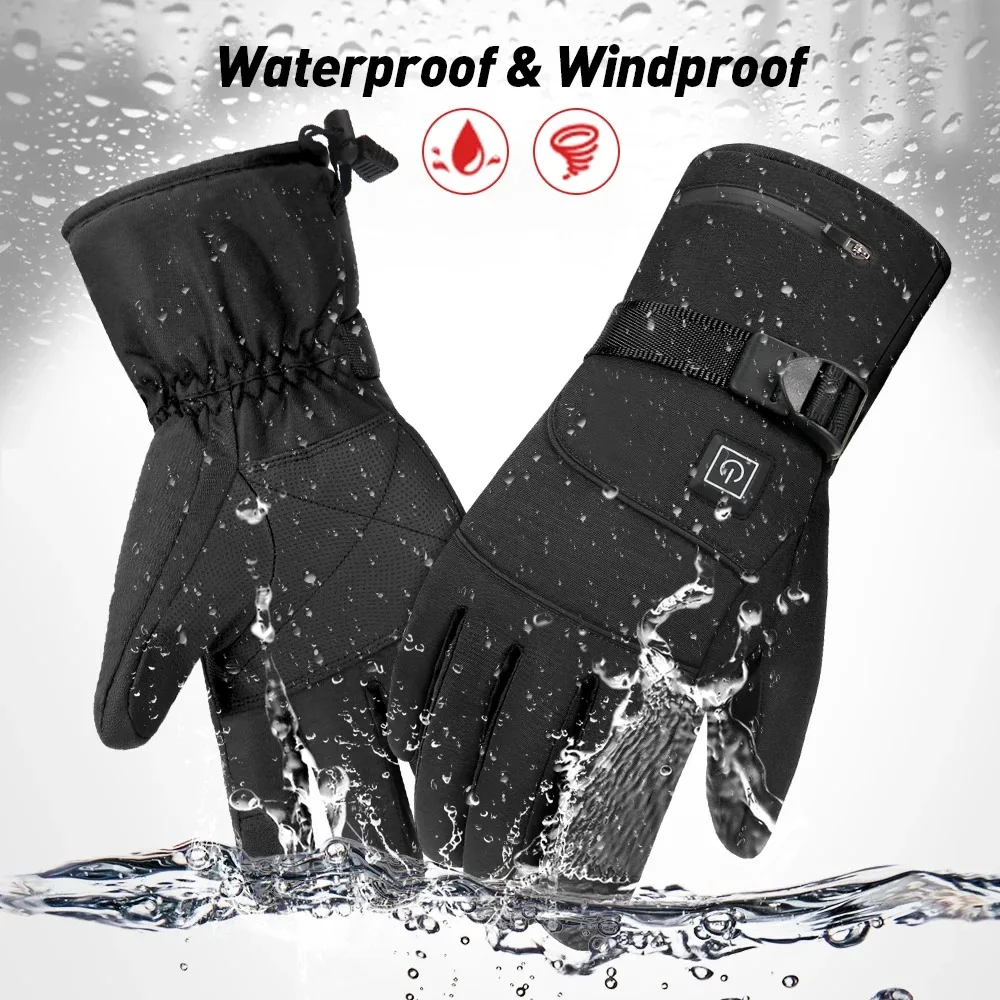 

Heated Motorcycle Gloves For Winter Riding Warm Waterproof Windproof Off-road Motorcycle Touch Screen Full Finger Gloves