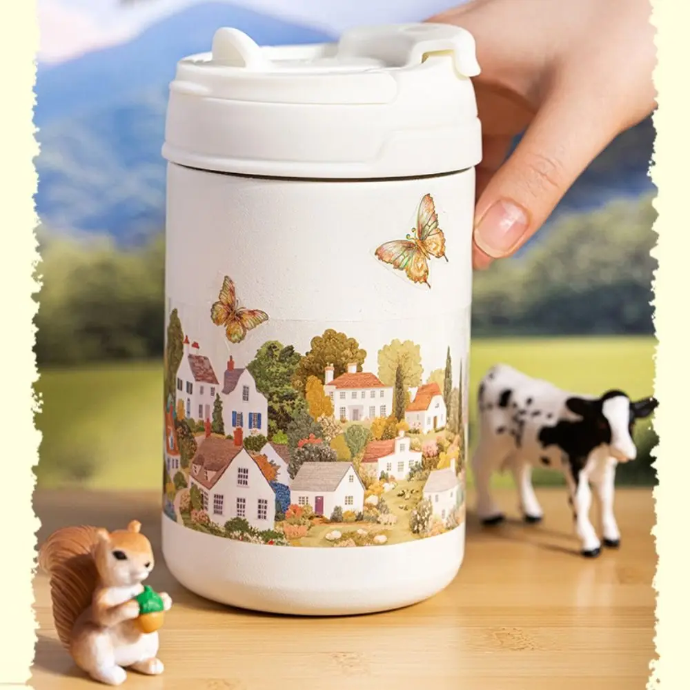 Vintage 2M DIY ศิลปะหัตถกรรม Washi เทปหมู่บ้านขนาดเล็ก Kawaii DIY ตกแต่งกาวเทปยุโรป Scrapbooking Decor หญิง