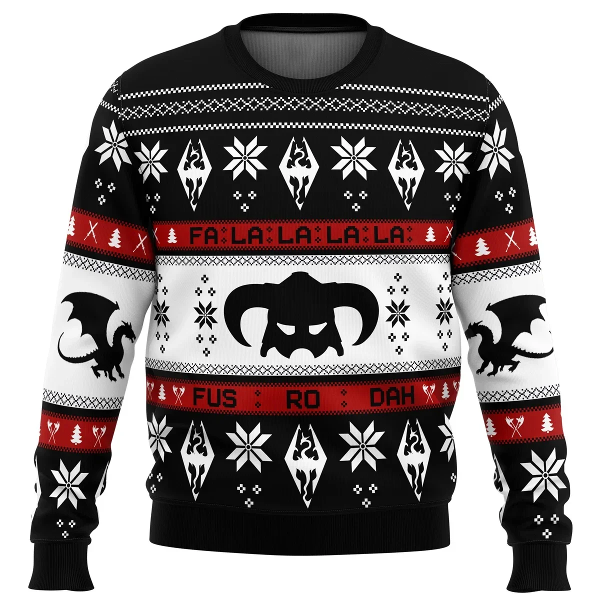 Skyrim Fusrodah Ugly Christmas Sweater Gift Santa Claus Pullover Men 3D Sweatshirt And Top Autumn And Winter Clothi