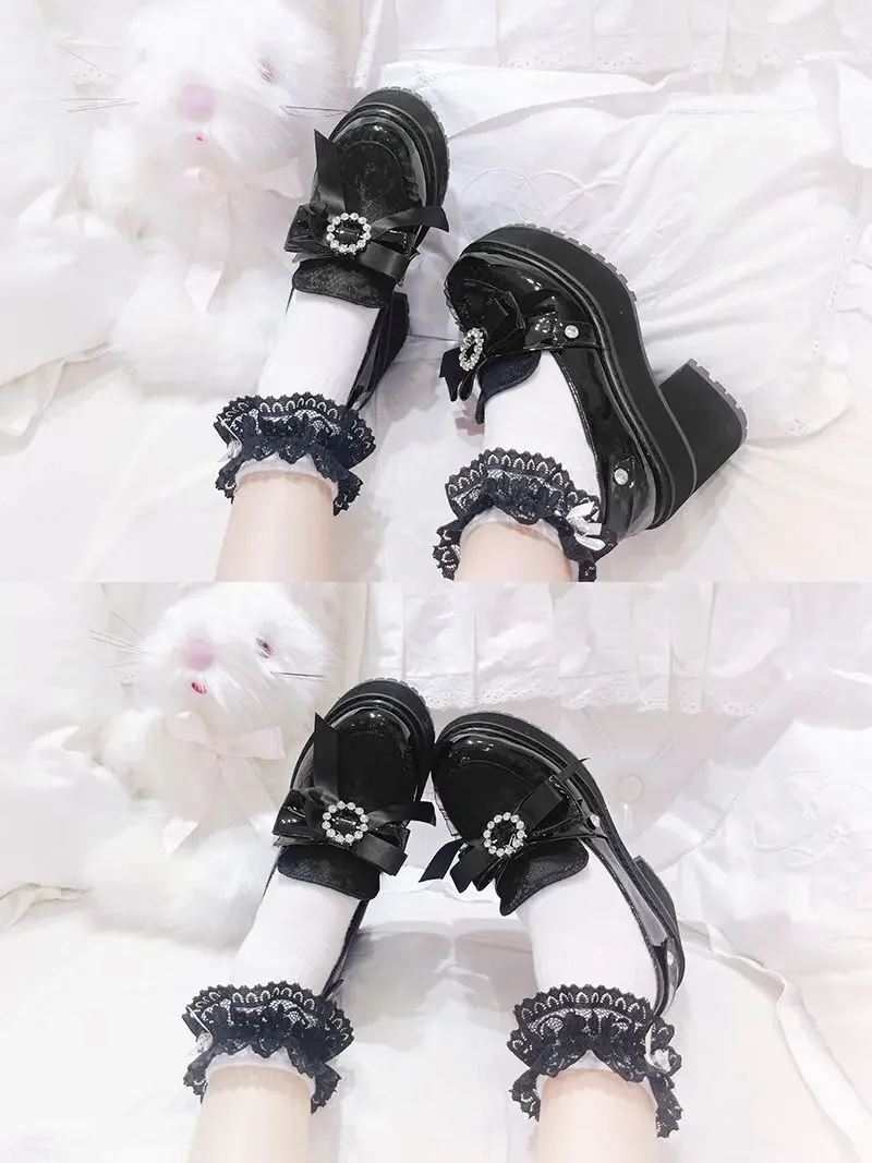 Trasferimento di scarpe da studente Love For God Scarpe con suola spessa Sponge Cake School Pant Scarpe con plateau per ragazze calde