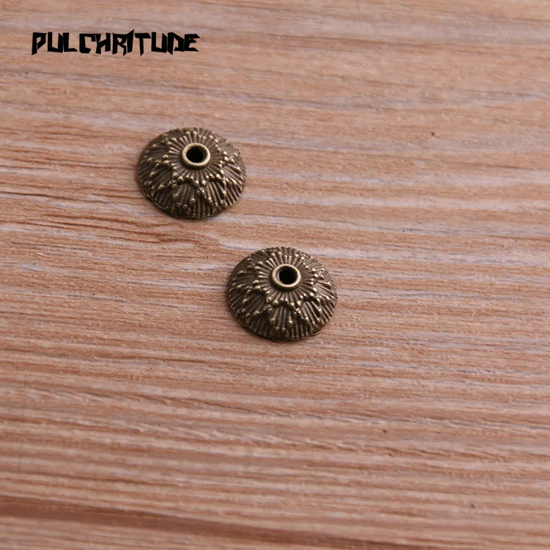 50pcs 4*12*12mm Two Color Receptacle Hollow Small Flower DIY Spaced Jewelry Accessories Charms For Jewelry Making